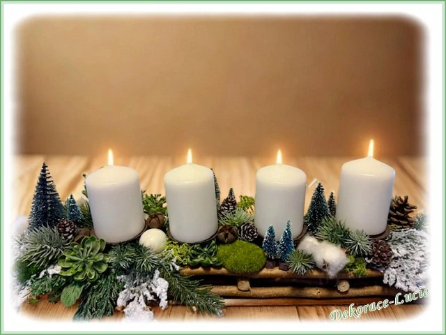 Adventní svícen podlouhlý "Zimní les"